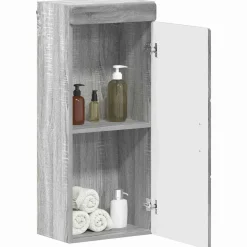 vidaXL Badezimmer-Wandschrank TULUM Graues Sonoma 37 x 24,5 x 86 cm