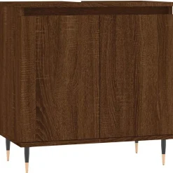 vidaXL Badschrank Braun Eichen-Optik 58x33x60 cm Holzwerkstoff
