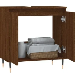 vidaXL Badschrank Braun Eichen-Optik 58x33x60 cm Holzwerkstoff