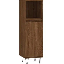 vidaXL Badschrank Braun Eichen-Optik 30x30x100 cm Holzwerkstoff