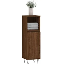 vidaXL Badschrank Braun Eichen-Optik 30x30x100 cm Holzwerkstoff