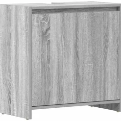 vidaXL Badschrank Grau Sonoma 60x33x61 cm Holzwerkstoff