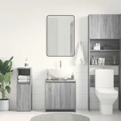 vidaXL Badschrank Grau Sonoma 60x33x61 cm Holzwerkstoff
