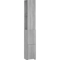 vidaXL Badschrank Grau Sonoma 25x26,5x170 cm Holzwerkstoff