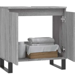 vidaXL Badschrank Grau Sonoma 58x33x60 cm Holzwerkstoff