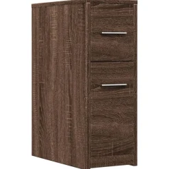 vidaXL Badschrank Schmal mit Rollen Eichen-Optik Holzwerkstoff