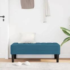 vidaXL Bank mit Kissen Blau 113 x 57 x 39 cm Samt