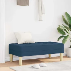 vidaXL Bank mit Kissen Blau 113 x 57 x 39 cm Stoff