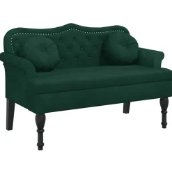 vidaXL Bank mit Kissen Dunkelgrün 120,5 x 65 x 75 cm Samt