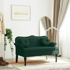 vidaXL Bank mit Kissen Dunkelgrün 120,5 x 65 x 75 cm Samt