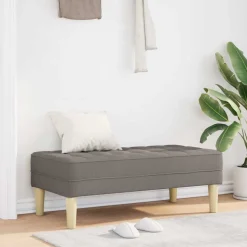 vidaXL Bank mit Kissen Taupe 113 x 57 x 39 cm Stoff