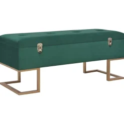 vidaXL Bank mit Staufach 105 cm Grün Samt