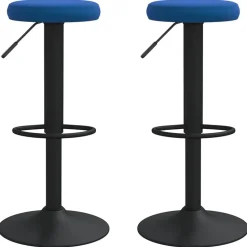 vidaXL Barhocker 2 Stk. Blau Samt