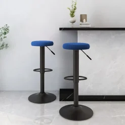 vidaXL Barhocker 2 Stk. Blau Samt