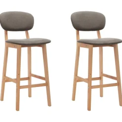 vidaXL Barhocker 2 Stk. Taupe Stoff