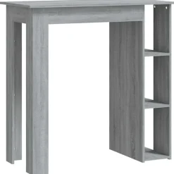 vidaXL Bartisch mit Regal Grau Sonoma 102x50x103,5 cm Holzwerkstoff