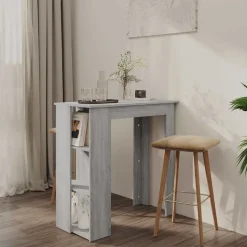 vidaXL Bartisch mit Regal Grau Sonoma 102x50x103,5 cm Holzwerkstoff