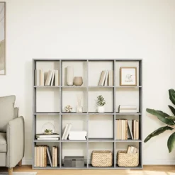 vidaXL Bücherregal Grau Sonoma 137,5x29x137,5 cm Holzwerkstoff