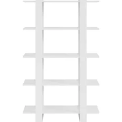 vidaXL Bücherregal/Raumteiler Hochglanz-Weiß 100x30x160 cm