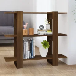 vidaXL Bücherregal/Raumteiler Braun Eichen-Optik 100x30x87 cm