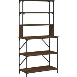 vidaXL Bäckerregal 6 Fächer Braun Eichen-Optik 90x40x180 cm