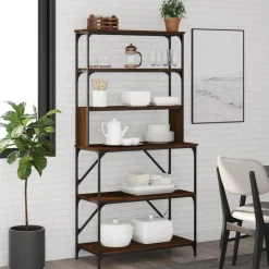 vidaXL Bäckerregal 6 Fächer Braun Eichen-Optik 90x40x180 cm