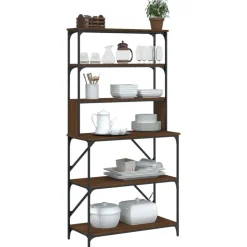 vidaXL Bäckerregal 6 Fächer Braun Eichen-Optik 90x40x180 cm