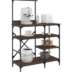 vidaXL Bäckerregal Braun Eichen-Optik 90x40x132cm Holzwerkstoff Metall