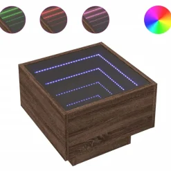 vidaXL Beistelltisch mit LED Braun Eichen-Optik 40x40x30 cm
