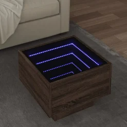 vidaXL Beistelltisch mit LED Braun Eichen-Optik 40x40x30 cm