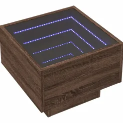 vidaXL Beistelltisch mit LED Braun Eichen-Optik 40x40x30 cm