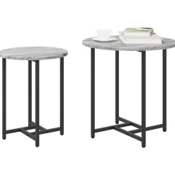 vidaXL Beistelltisch-Set 2 pcs Grau Sonoma und Schwarz