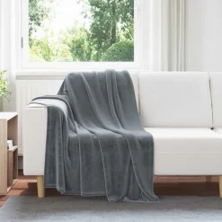 vidaXL Überwurfdecke Dunkelgrau 130 x 150 cm Fleece