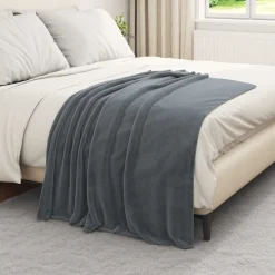 vidaXL Überwurfdecke Dunkelgrau 130 x 150 cm Fleece