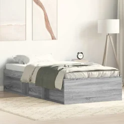 vidaXL Bettgestell Grau Sonoma 90x200 cm