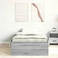 vidaXL Bettgestell Grau Sonoma 90x200 cm