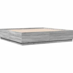 vidaXL Bettgestell Grau Sonoma 200x200 cm Holzwerkstoff