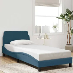 vidaXL Bettgestell mit Kopfteil "Dover" Blau 80x200 cm Samt