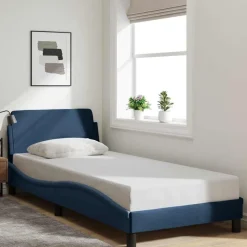 vidaXL Bettgestell mit Kopfteil "Dover" Blau 80x200 cm Stoff