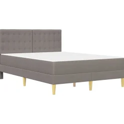 vidaXL Bettgestell mit Matratze mit Kopfteil Taupe 120 x 190 cm Stoff