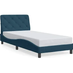vidaXL Bettgestell ohne Matratze Blau 80x200 cm Samt