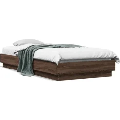vidaXL Bettgestell ohne Matratze Braun Eiche 100x200 cm Holzwerkstoff