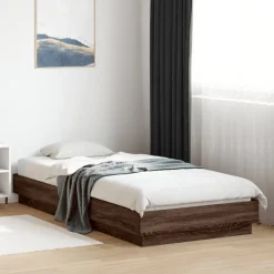 vidaXL Bettgestell ohne Matratze Braun Eiche 100x200 cm Holzwerkstoff