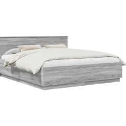 vidaXL Bettrahmen Graues Sonoma 200 x 200 cm Holzwerkstoff