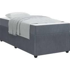 vidaXL Bettrahmen mit Matratze Dunkelgrau 80 x 200 cm Stoff