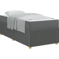 vidaXL Bettrahmen mit Matratze Dunkelgrau 80 x 200 cm Stoff