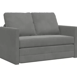 vidaXL Bodensofa mit Schlaffunktion Dunkelgrau 122x204x55 cm Samt