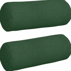 vidaXL Bolsterkissen 2 Stück Dunkelgrün Ø 15 x 40 cm Cordstoff