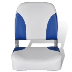 vidaXL Bootssitz Klappbar Blau-Weiß 41x36x48 cm