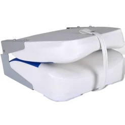 vidaXL Bootssitz Klappbar Blau-Weiß 41x36x48 cm